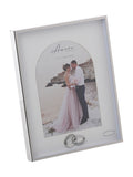 Widdop silver box arch photo frame 5x7 with rings, UK version