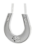 Widdop silver tone horseshoe gift set with crystal ribbon, UK version