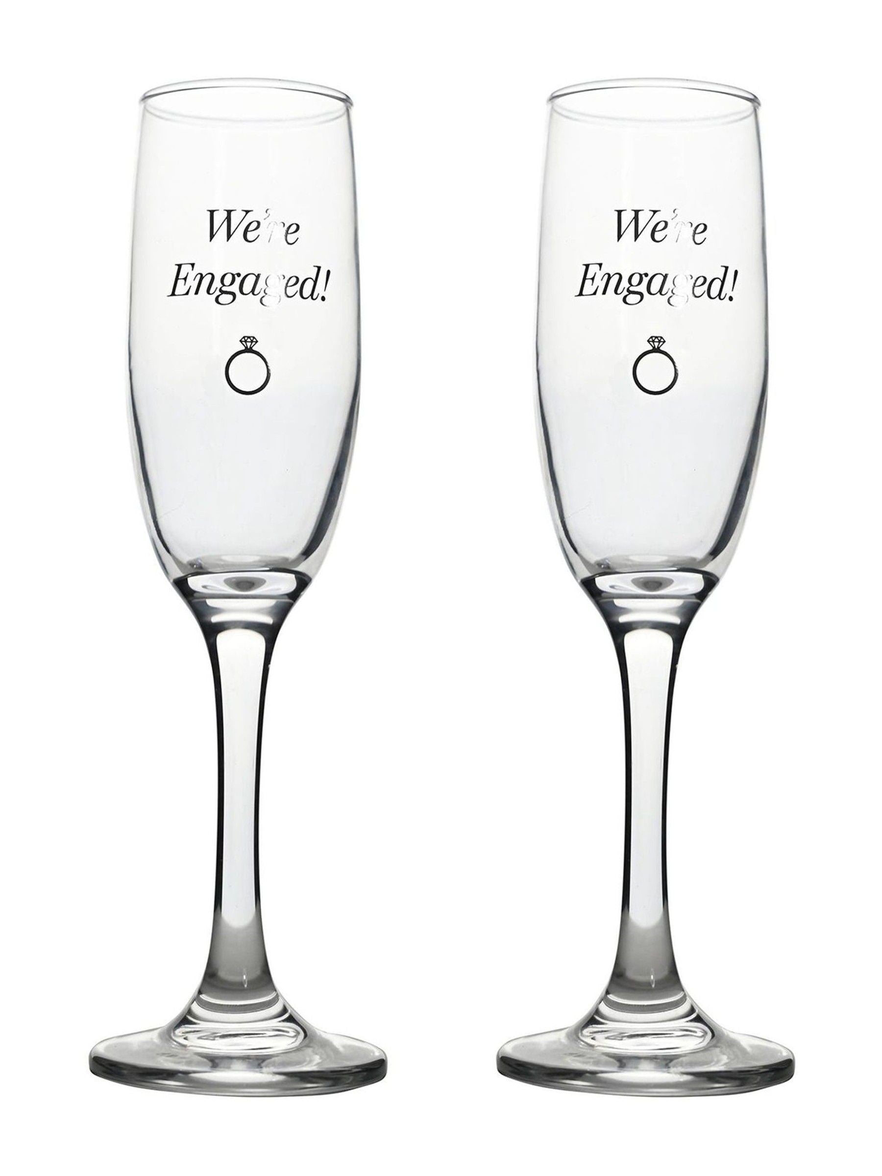Widdop Engaged champagne flutes, imported from the UK