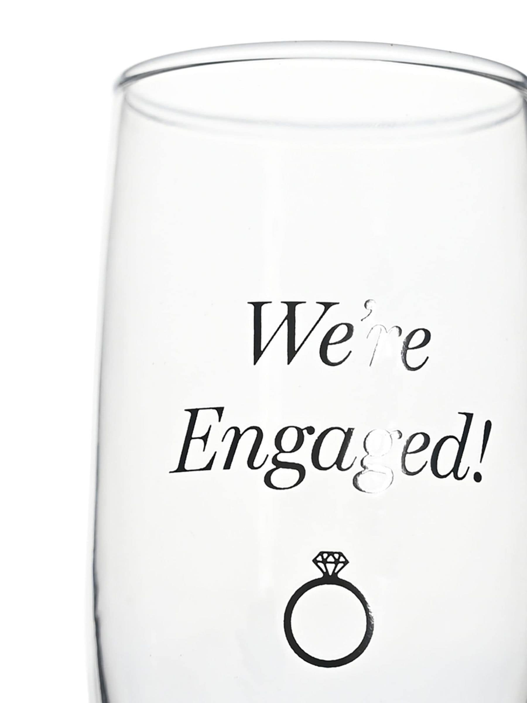Widdop Engaged champagne flutes, imported from the UK