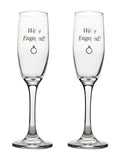 Widdop Engaged champagne flutes, imported from the UK