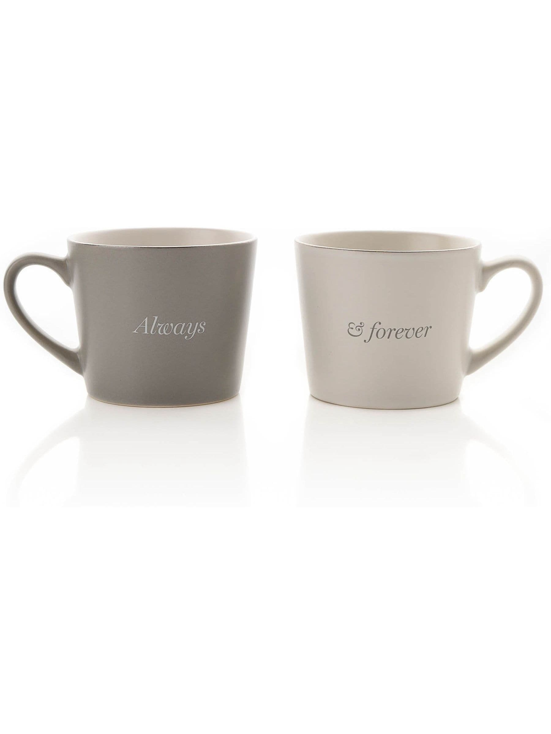 Widdop grey Always Forever mug set of two (British brand)