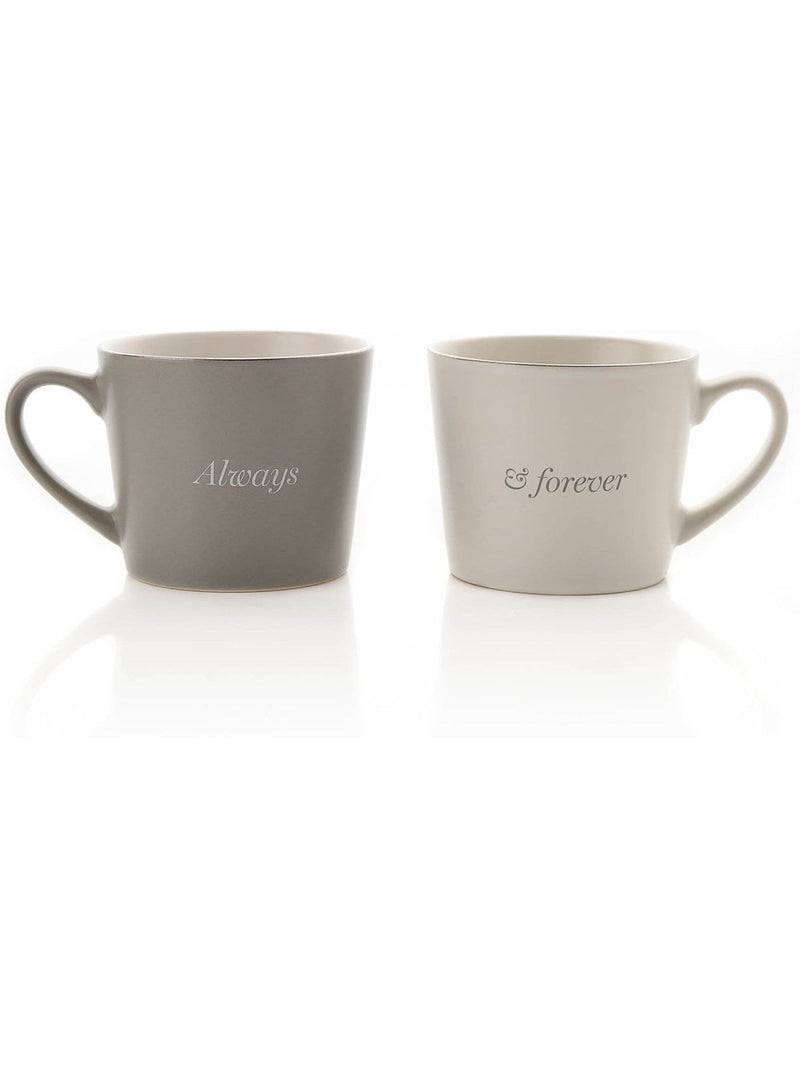 Widdop grey Always Forever mug set of two (British brand)