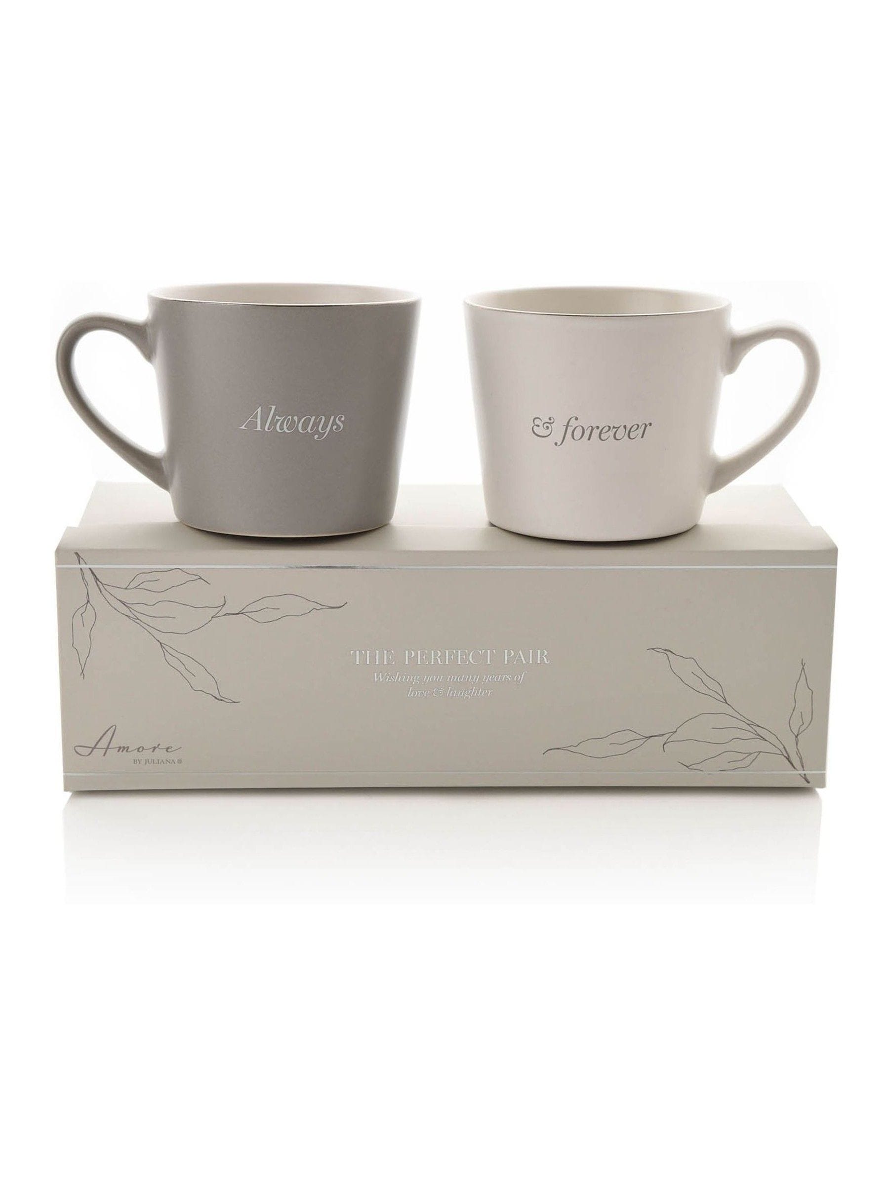Widdop grey Always Forever mug set of two (British brand)