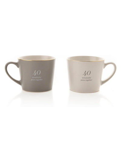 Next Widdop 40th Anniversary Amore Mugs Set of 2 Grey- Buy online at McGrocer