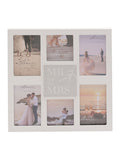 Widdop White Amore Multi-Aperture Mr & Mrs photo frame 35.5x35x2cm (British brand)