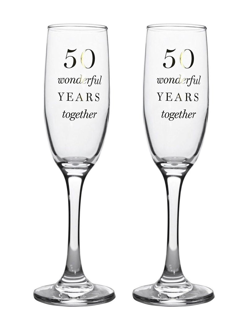 Widdop 50th anniversary champagne flutes set of 2 - British product