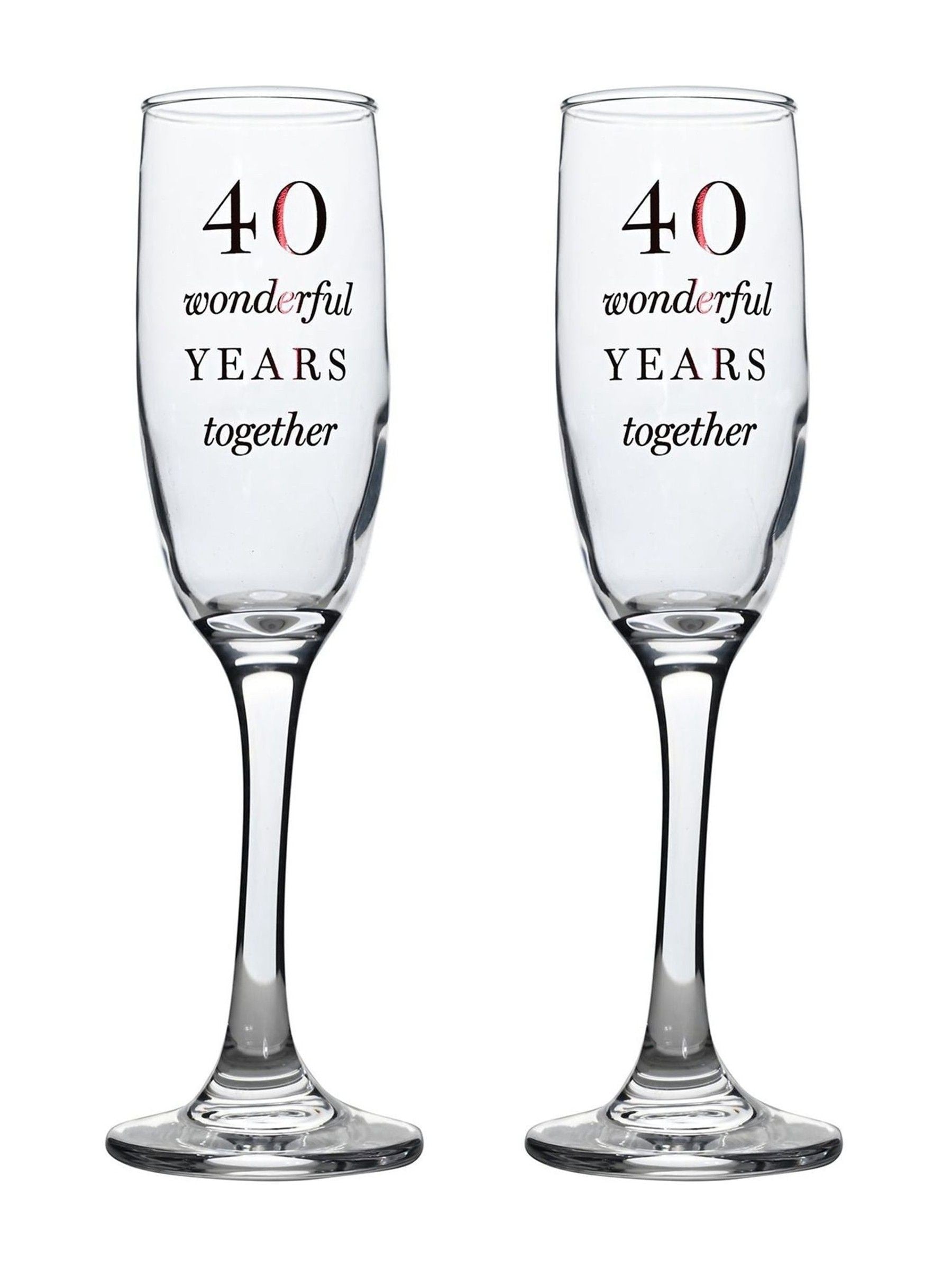 Widdop set of 2 clear champagne flutes 22.5cm - British product