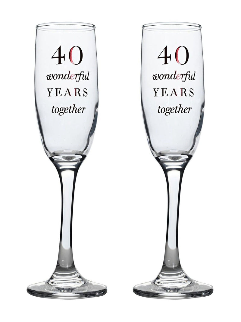 Widdop set of 2 clear champagne flutes 22.5cm - British product