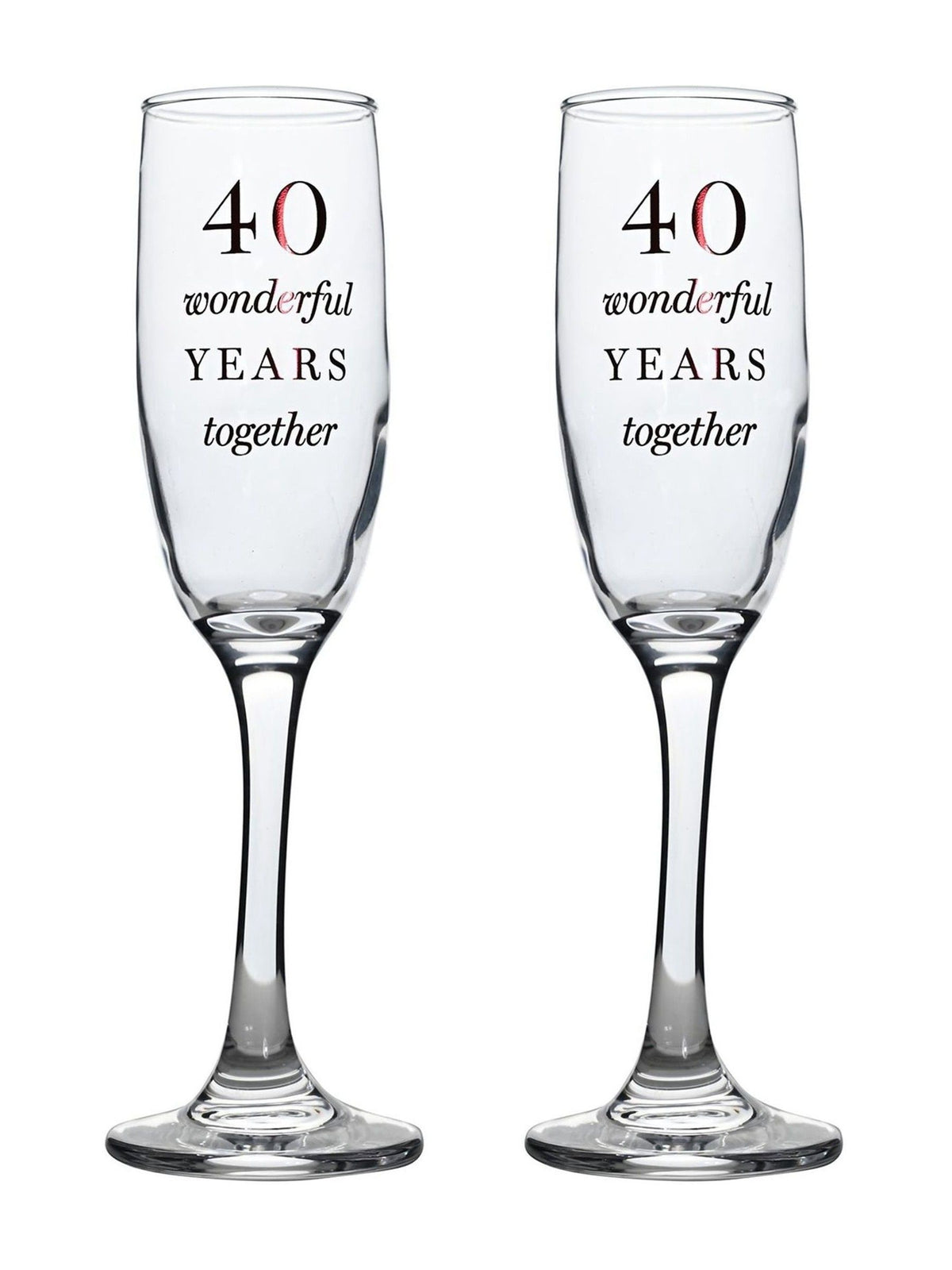 Widdop set of 2 clear champagne flutes 22.5cm - British product