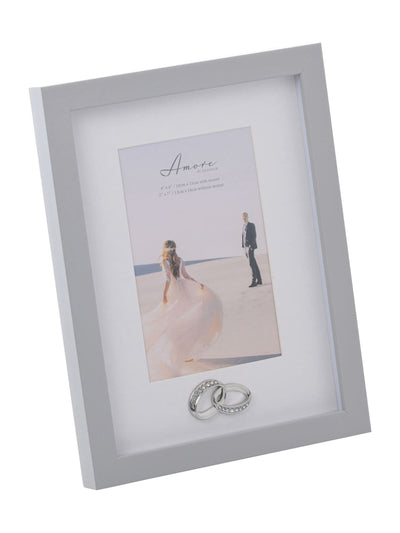 Widdop Grauer Amore-Fotorahmen mit Ring-Symbol 4 x 6