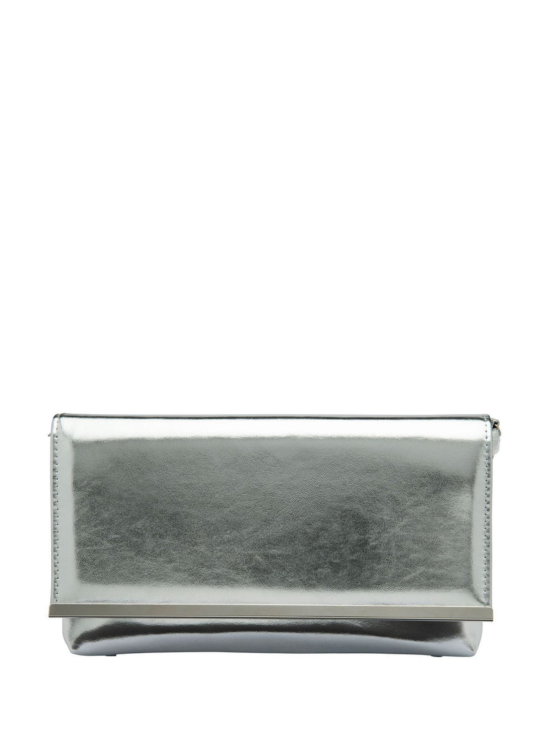 Lotus silver clutch handbag with diamantes - British product