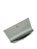 Lotus silver clutch handbag with diamantes - British product