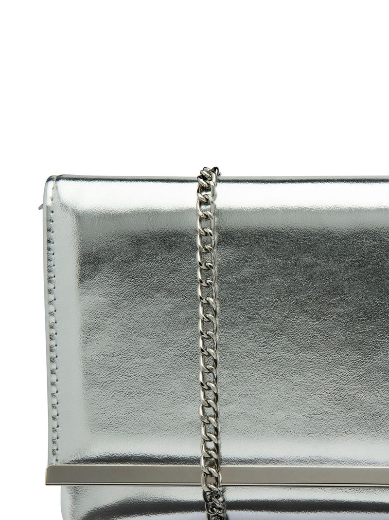 Lotus silver clutch handbag with diamantes - British product
