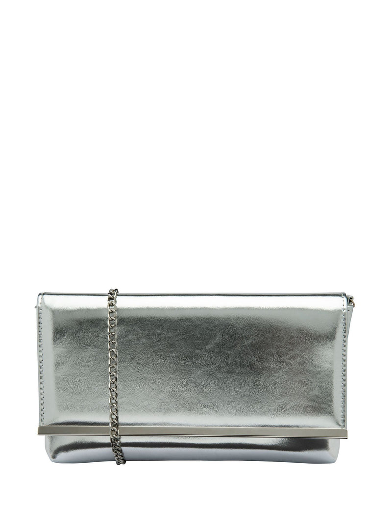 Lotus Black Patent Clutch Handbag