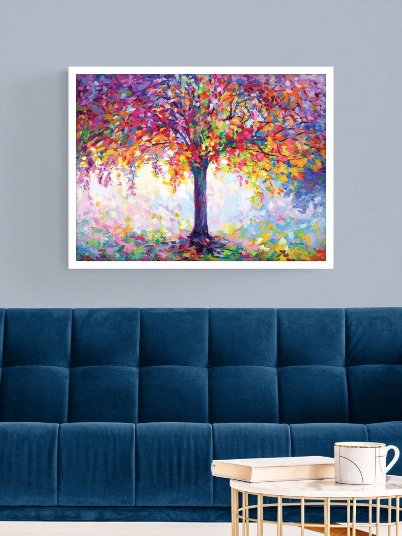 Artko White Colourful Tree of Happiness framed art 63.5x83.5cm - British product