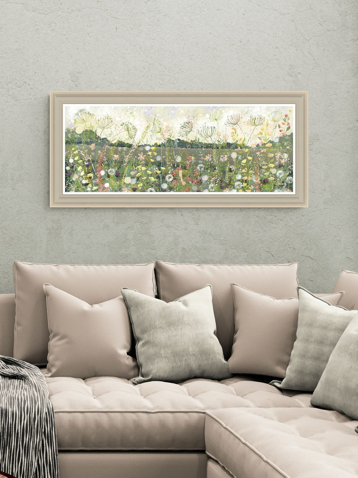 Artko Taupe Wildflower Meadow By Jane Morgan Framed Art