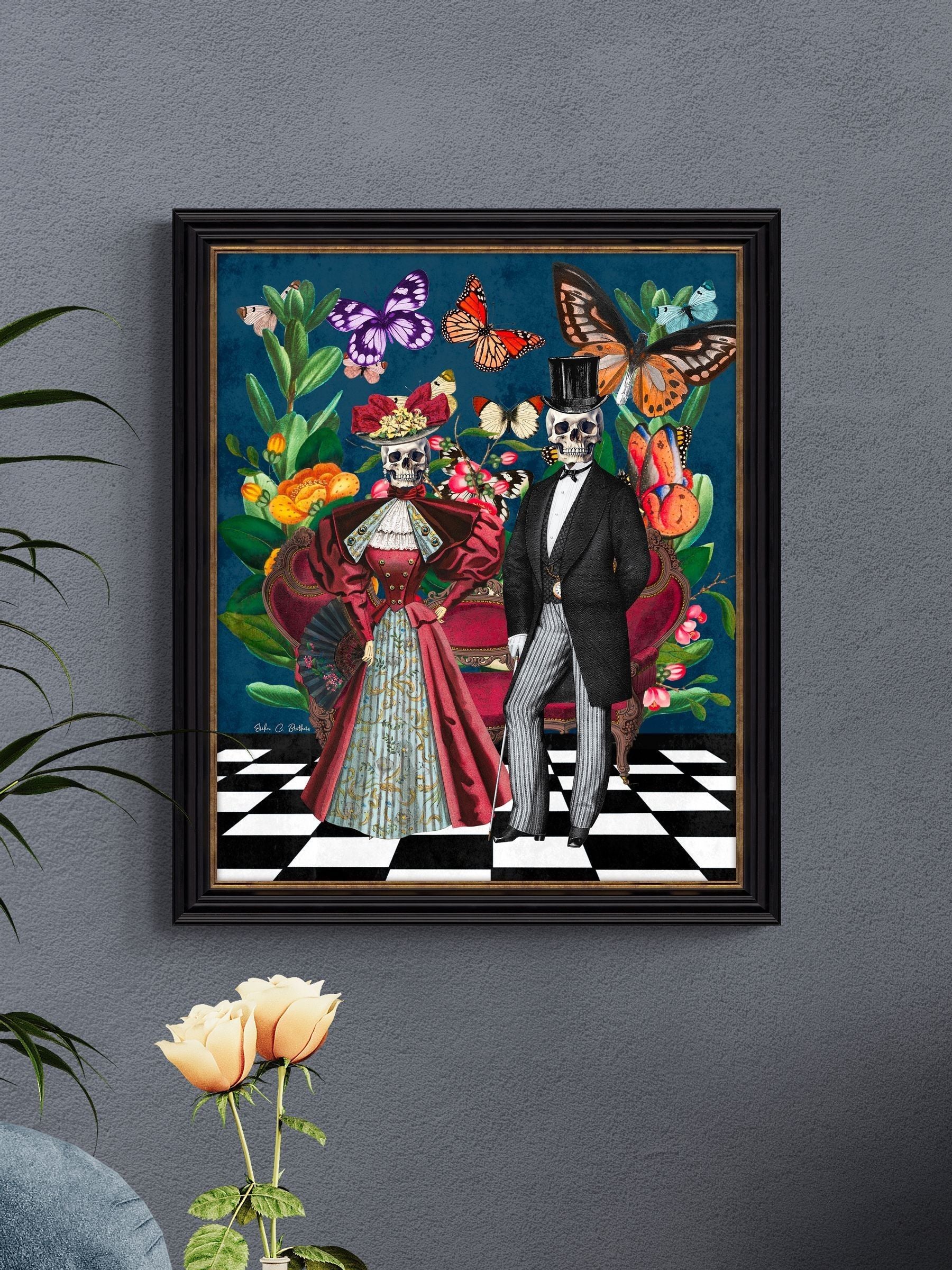 Artko Black Dia De Los Muertos framed art 67x57cm - British product