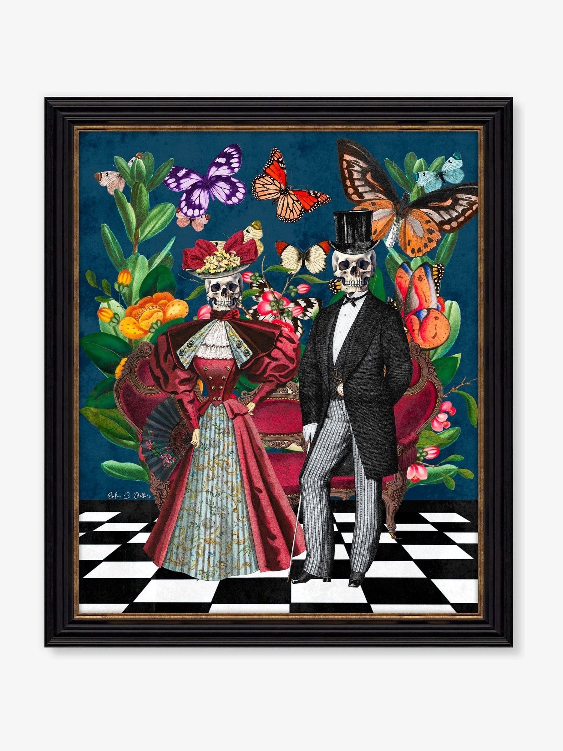 Artko Black Dia De Los Muertos framed art 67x57cm - British product