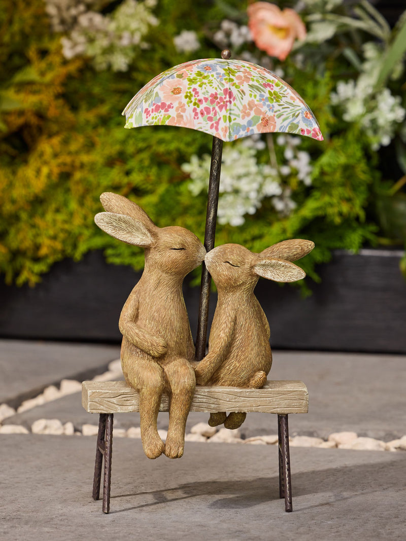 Outdoor solar light Rosie and Ronnie rabbits 34cm, UK version