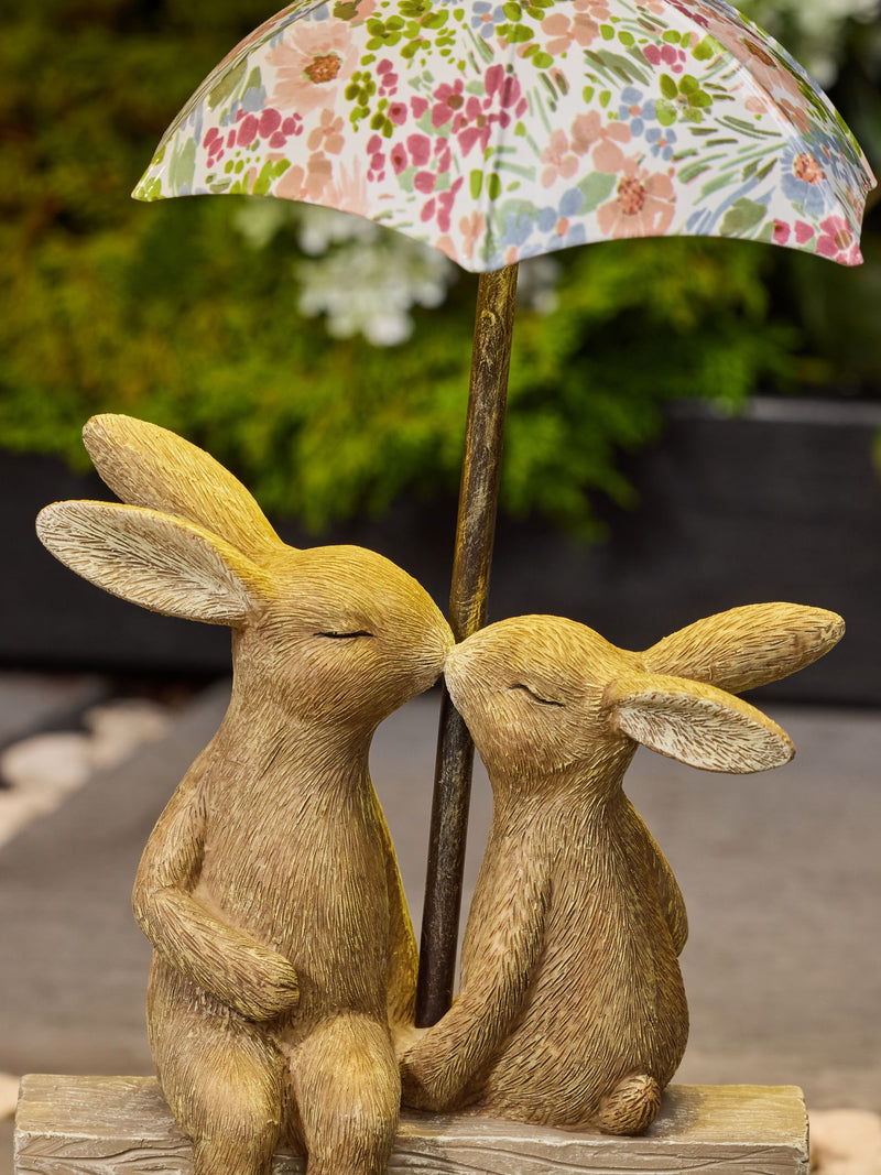 Outdoor solar light Rosie and Ronnie rabbits 34cm, UK version