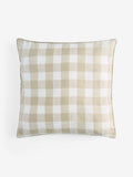 Natural woven gingham check cushion 50cm (British brand)