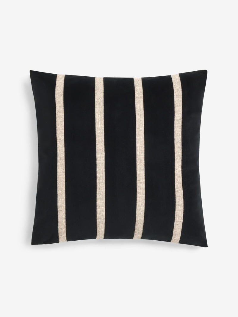 Natural velvet panel stripe cushion 50x50cm (British brand)