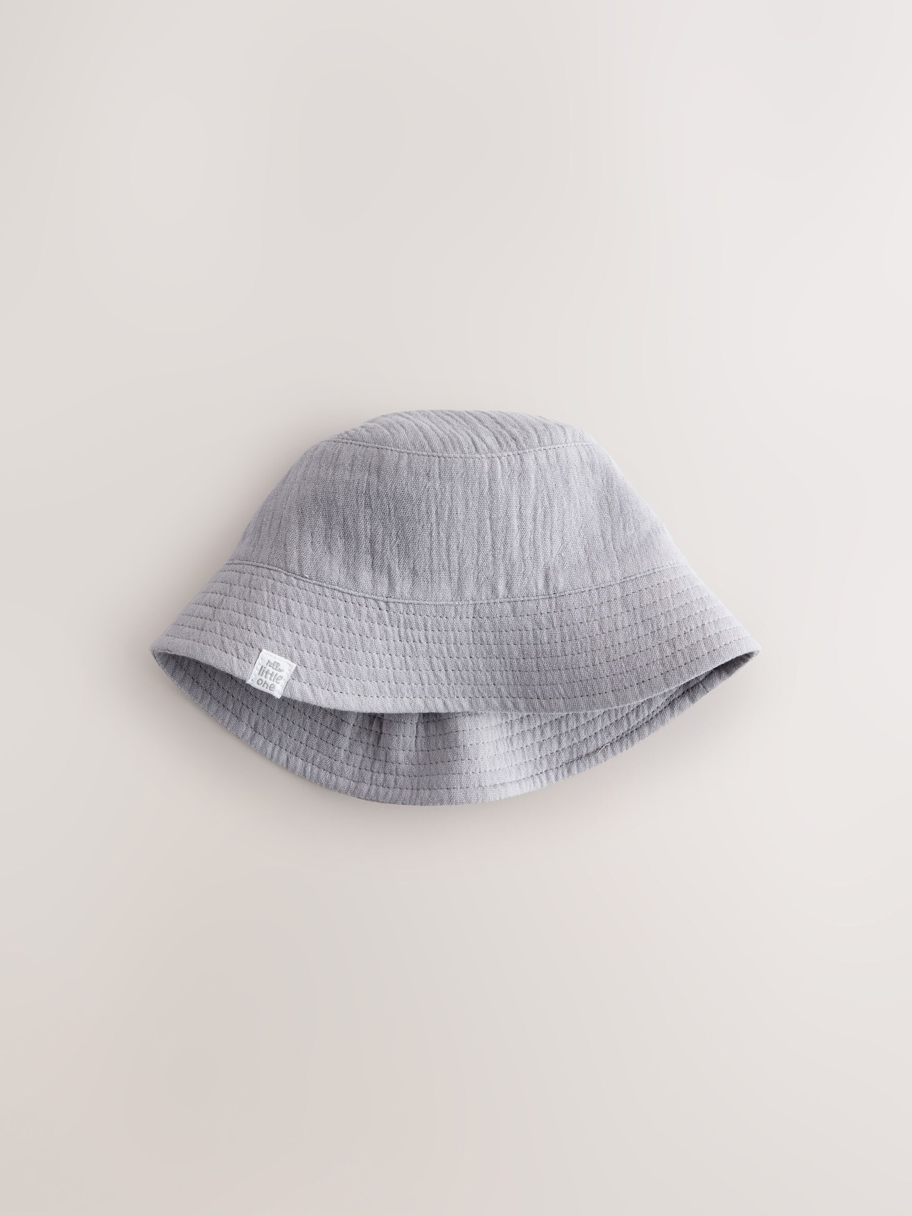 Neutral crinkle baby bucket hats 2 pack - British product