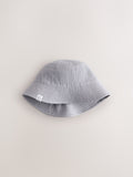Neutral crinkle baby bucket hats 2 pack - British product