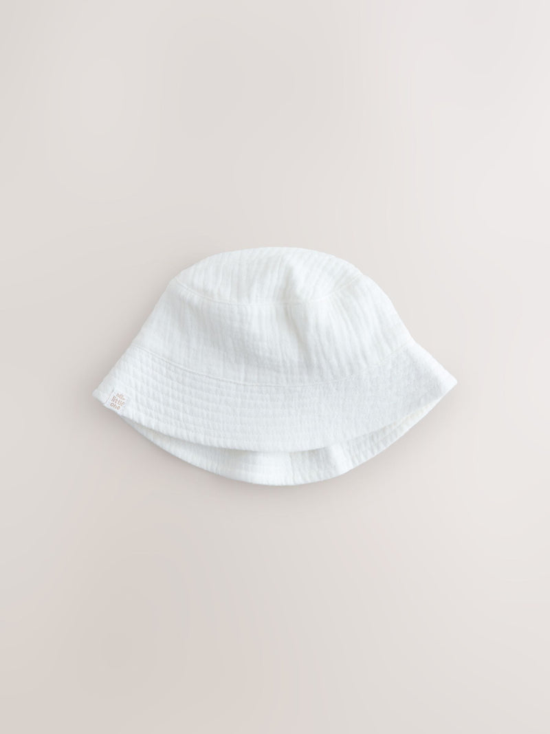 Neutral crinkle baby bucket hats 2 pack - British product