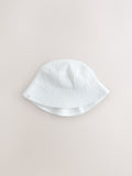 Neutral crinkle baby bucket hats 2 pack - British product