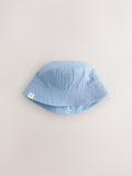Blue and beige baby bucket hats 2 pack (British brand)