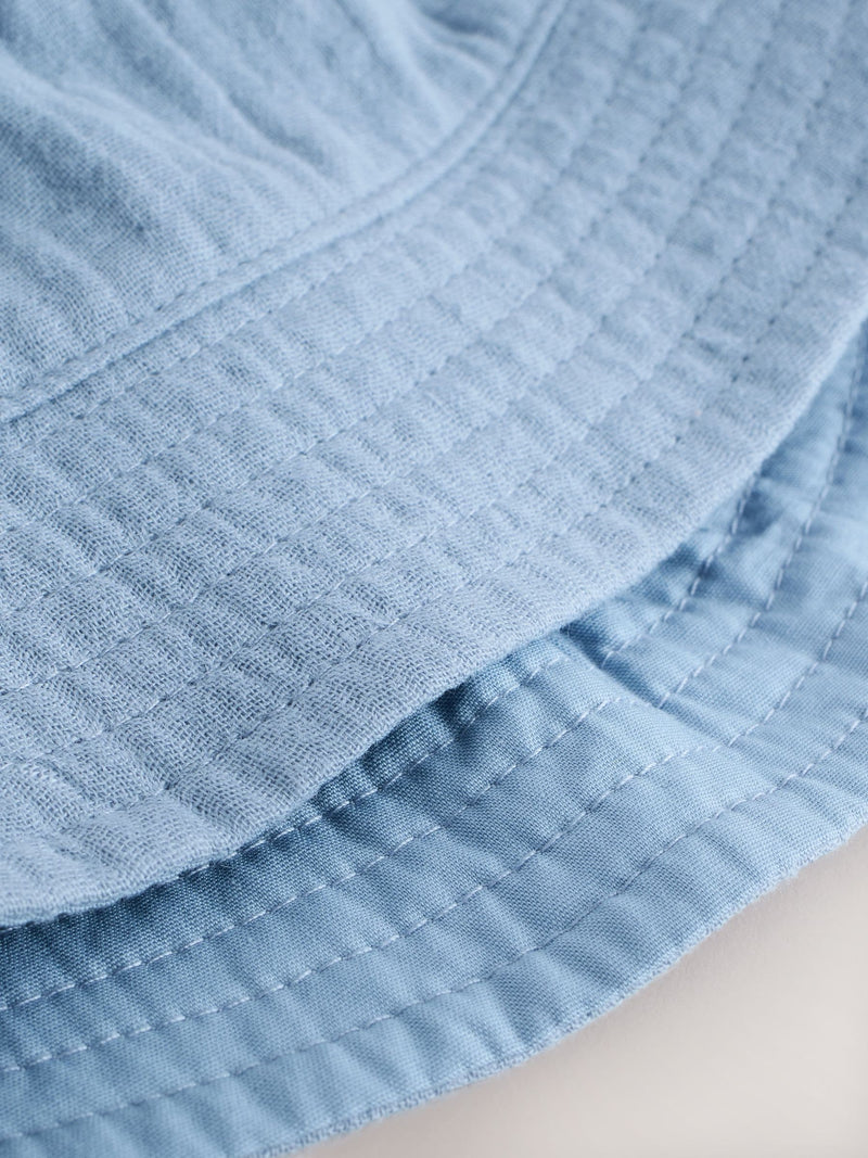 Blue and beige baby bucket hats 2 pack (British brand)