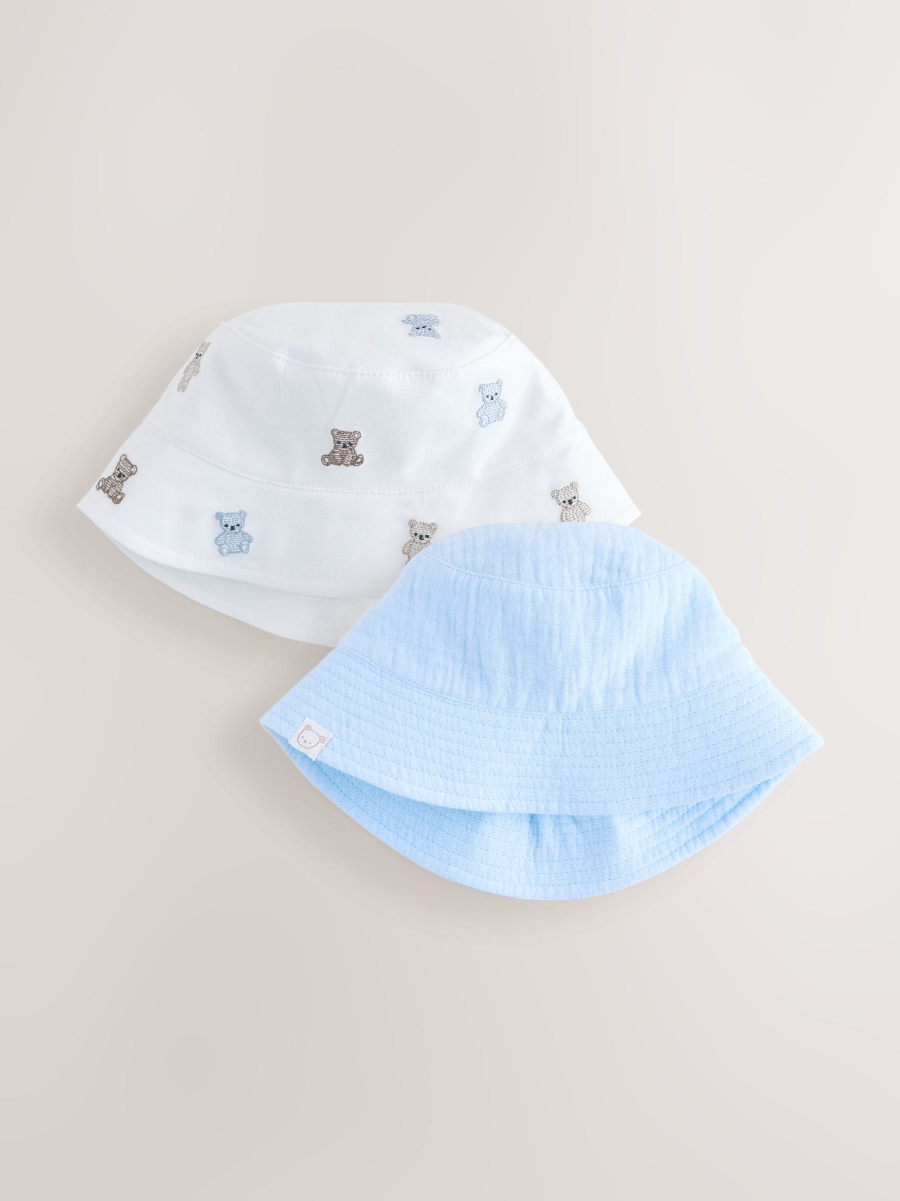 Blue and Bear embroidered bucket hats 2-pack (British brand)