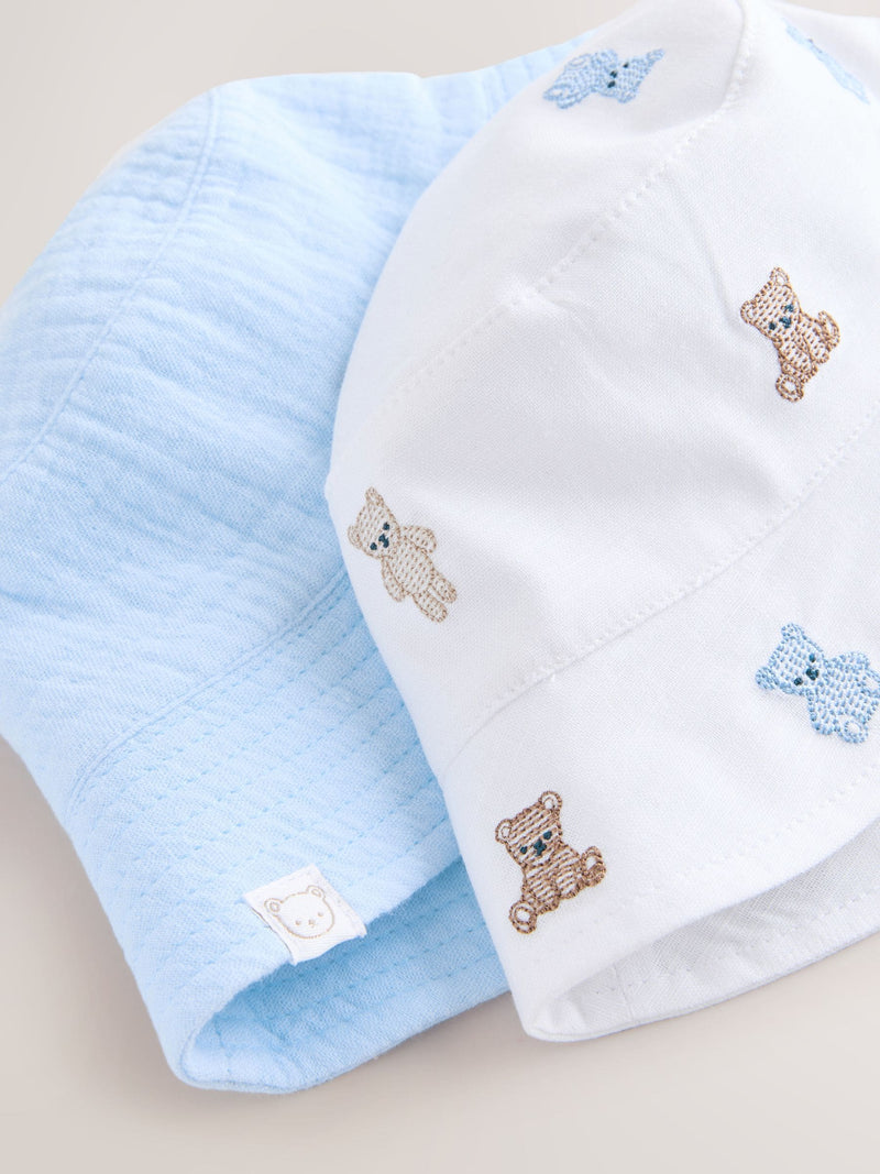 Blue and Bear embroidered bucket hats 2-pack (British brand)