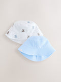 Blue and Bear embroidered bucket hats 2-pack (British brand)