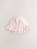 Baby bucket hats pink floral and gingham 2 pack - British product