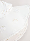 White embroidered swim hat sizes 3mths-10yrs, imported from the UK