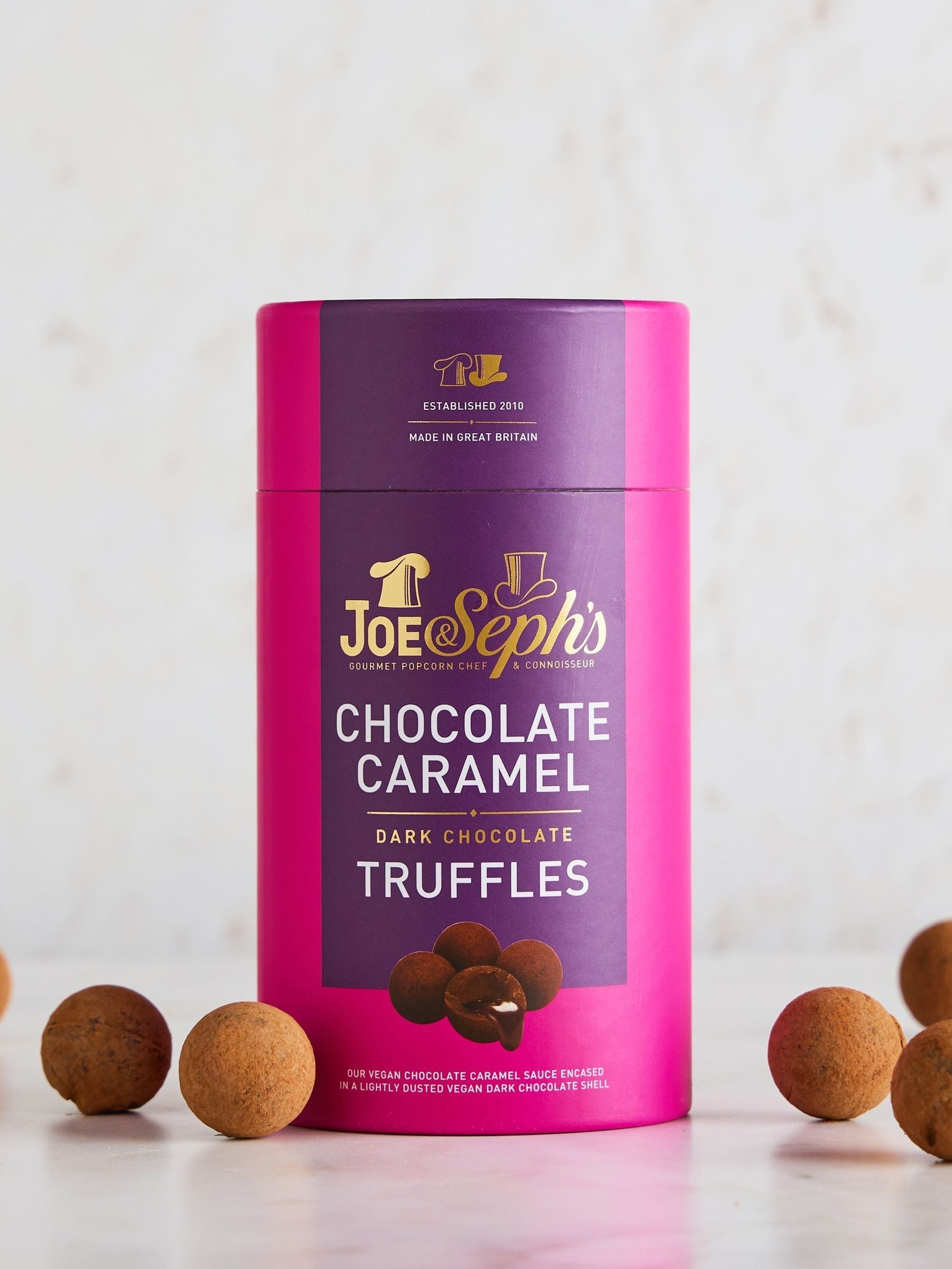Joe & Seph's chocolate caramel truffle collection, imported from the UK