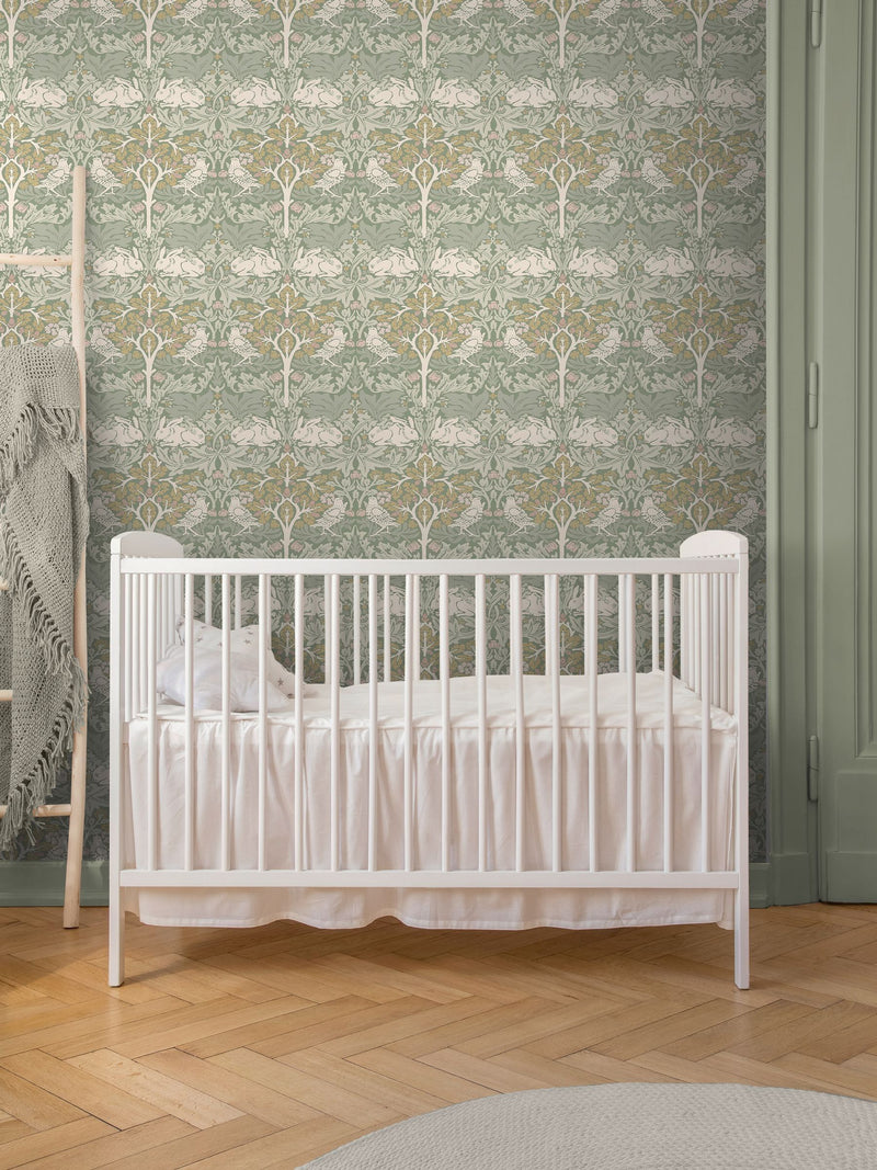 William Morris wallpaper sample Brother Rabbit Lullaby Blue A4 - British product