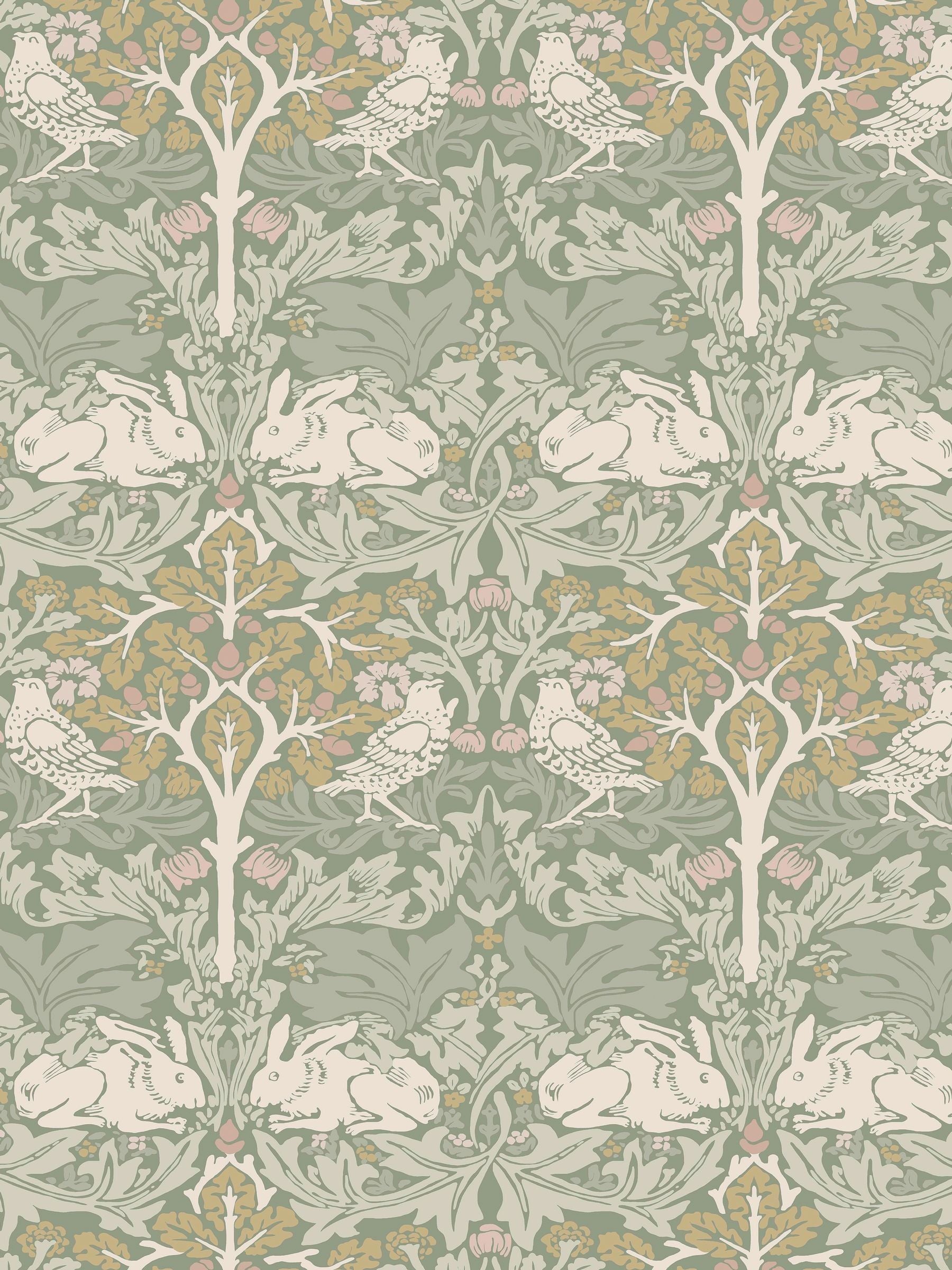 William Morris wallpaper sample Brother Rabbit Lullaby Blue A4 - British product