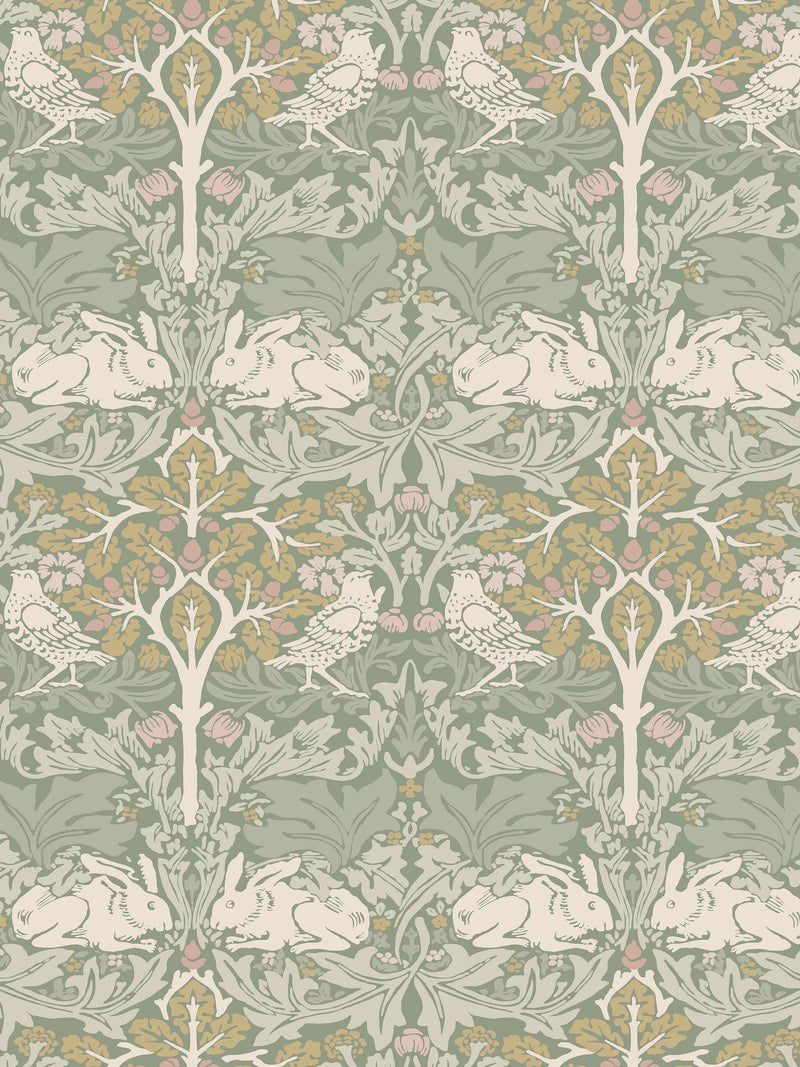 William Morris wallpaper sample Brother Rabbit Lullaby Blue A4 - British product