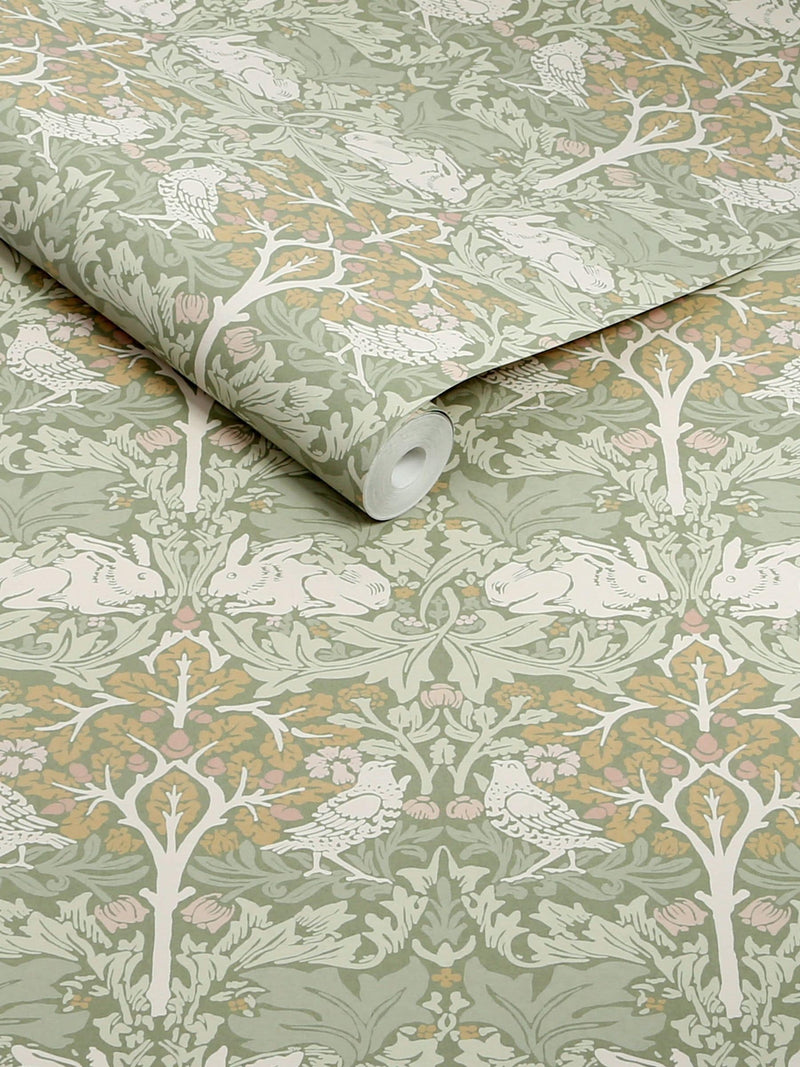 William Morris wallpaper sample Brother Rabbit Lullaby Blue A4 - British product