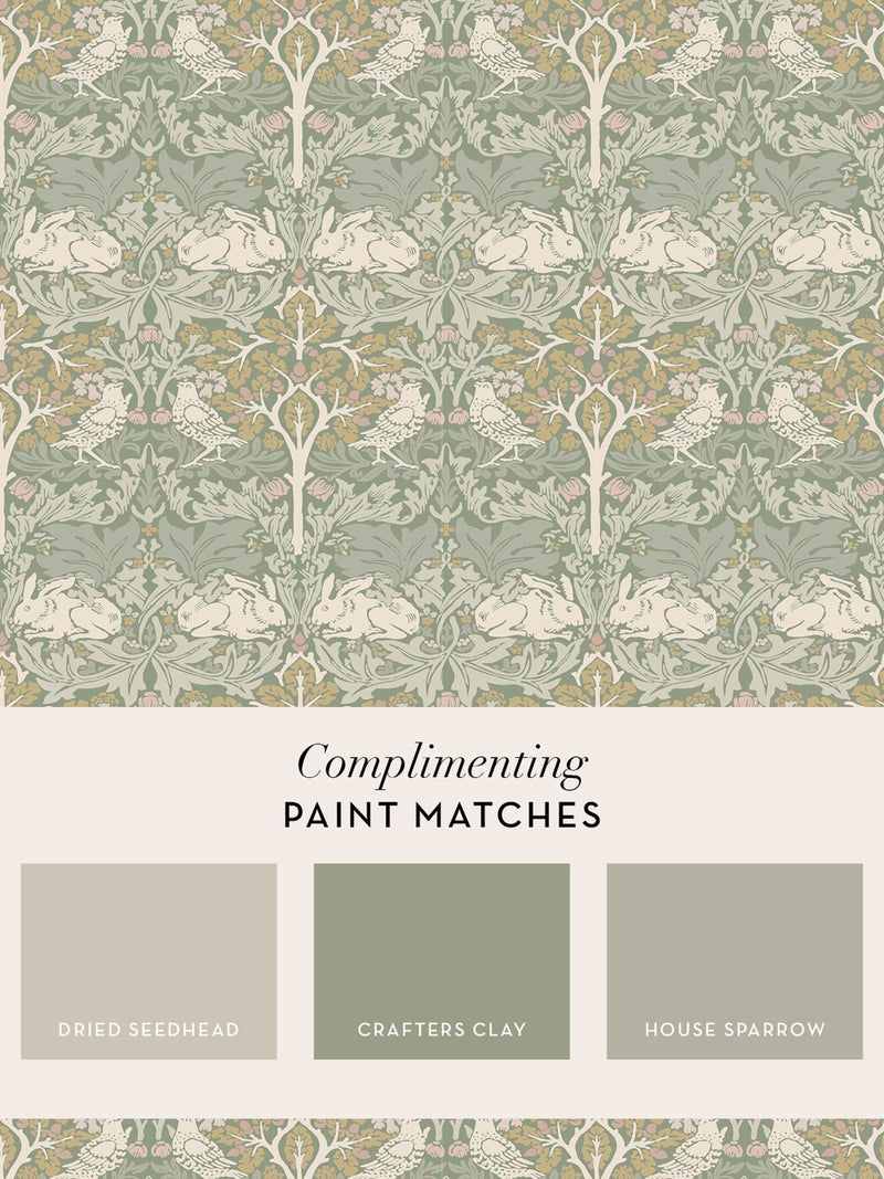 William Morris wallpaper sample Brother Rabbit Lullaby Blue A4 - British product