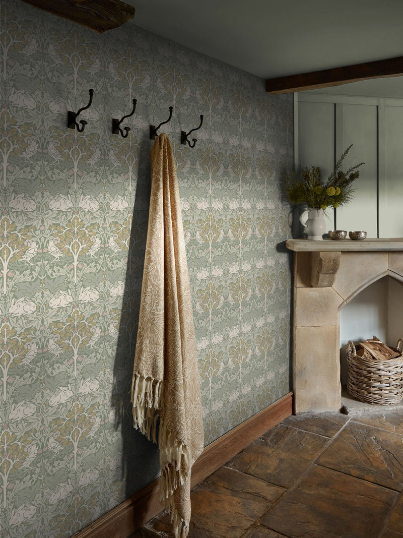 William Morris wallpaper sample Brother Rabbit Lullaby Blue A4 - British product