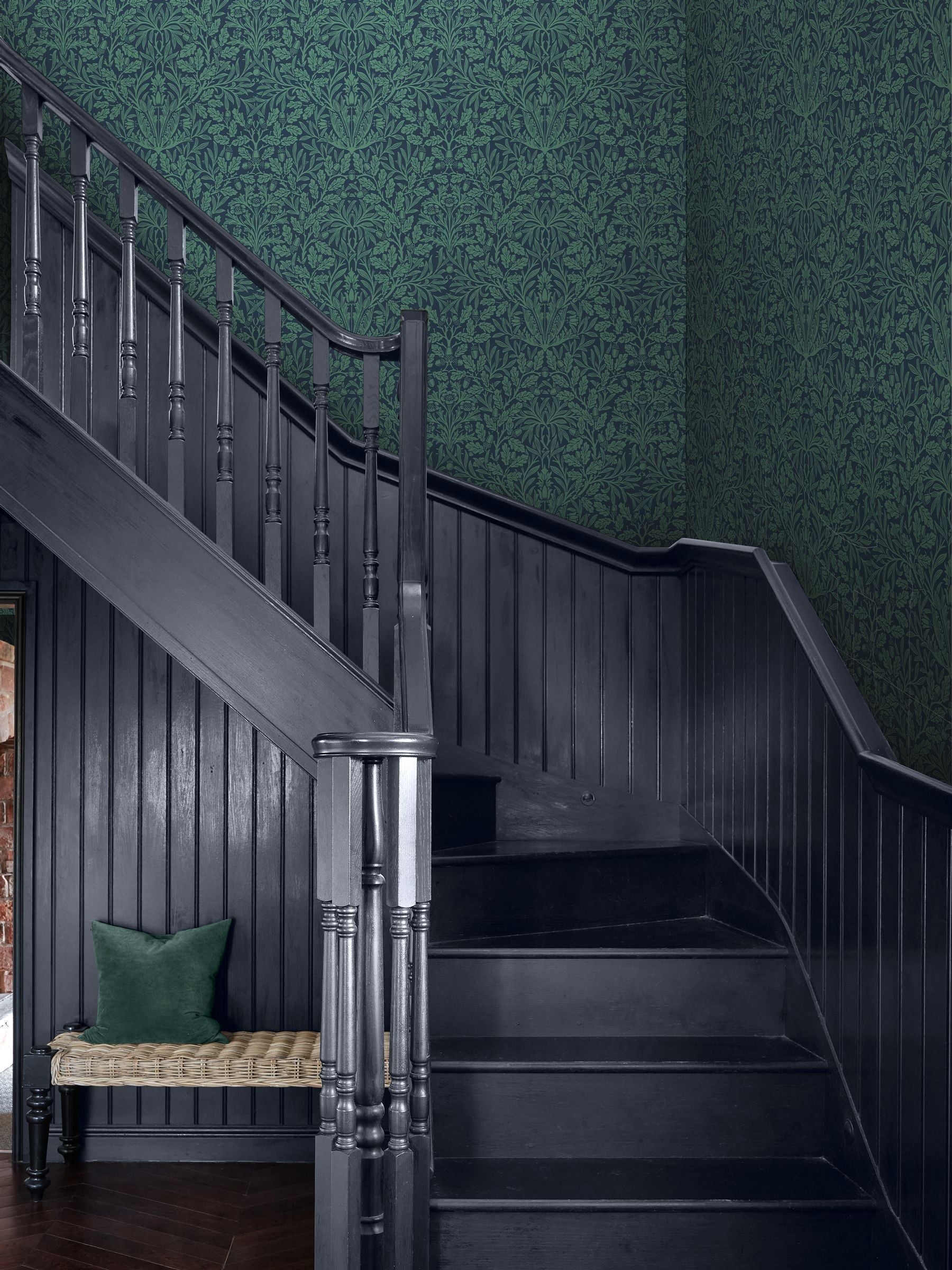 William Morris At Home Heritage Blue Acorn A4 Wallpaper Sample
