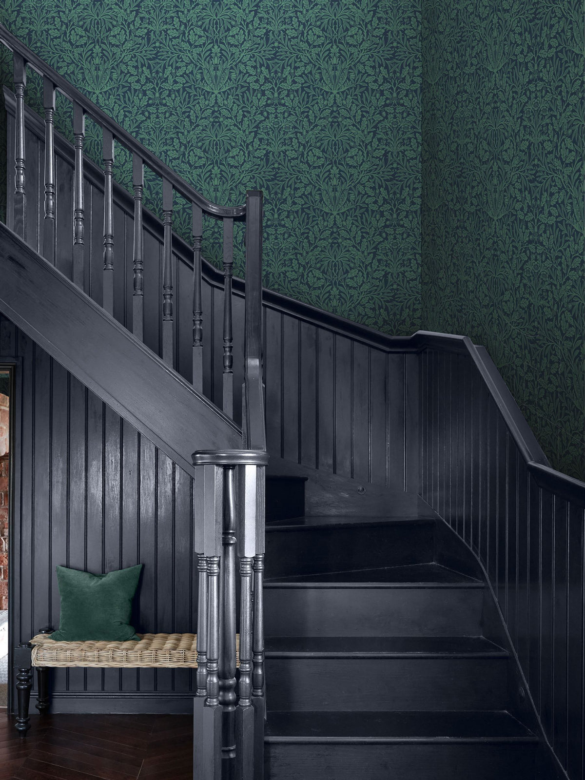William Morris At Home Heritage Blue Acorn A4 Wallpaper Sample