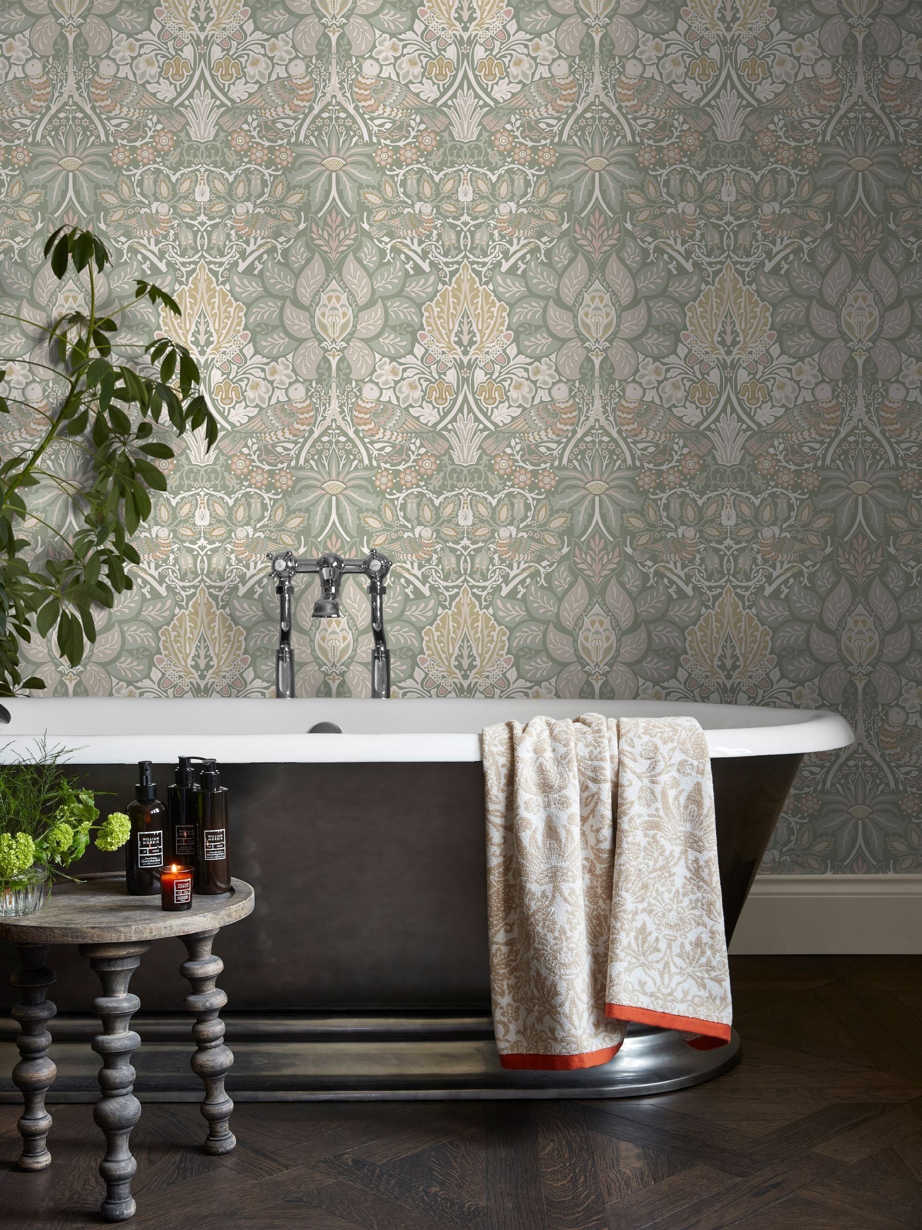 William Morris At Home Spring Garden Dove and Rose A4 Wallpaper Sample
