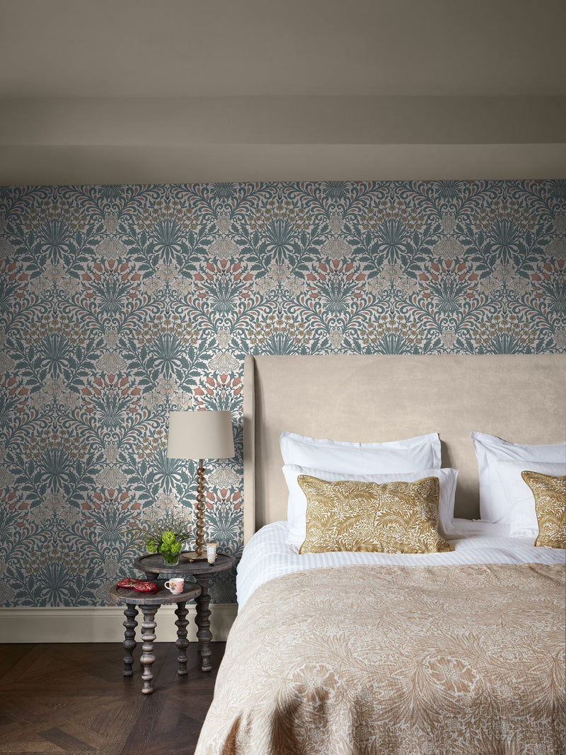 William Morris At Home Dusty Blue Garden A4 Wallpaper Sample