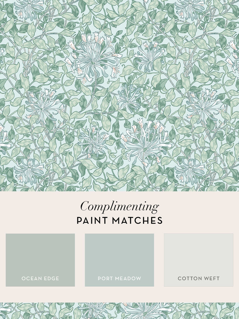 William Morris Honeysuckle wallpaper sample A4 - British product
